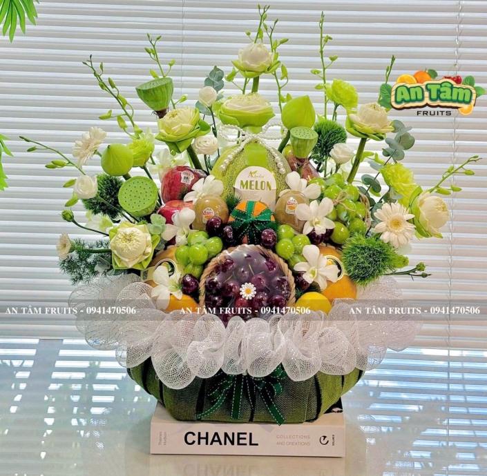 KHAY TRÁI CÂY HOA SEN KÍNH LỄ 