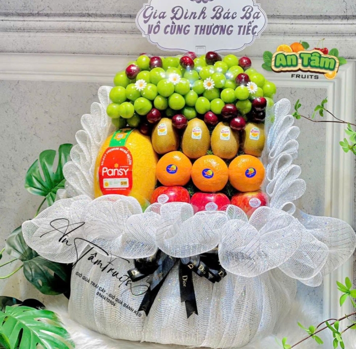 GIỎ KÍNH VIẾNG TO CAO TONE TRẮNG