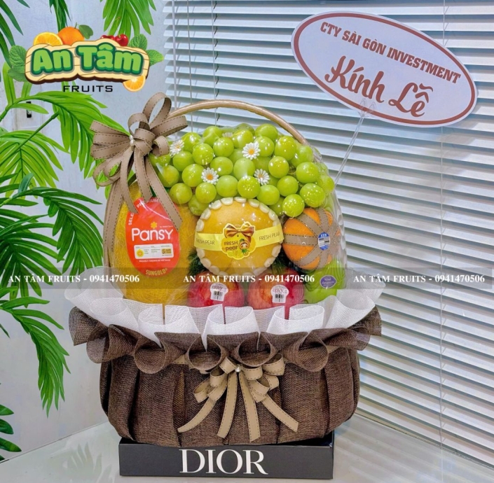 GIỎ TRÁI CÂY TONE NÂU KÍNH LỄ Ở THỦ ĐỨC