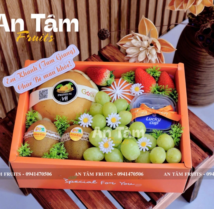 HỘP TRÁI CÂY MIX TRÁI TONE CAM 