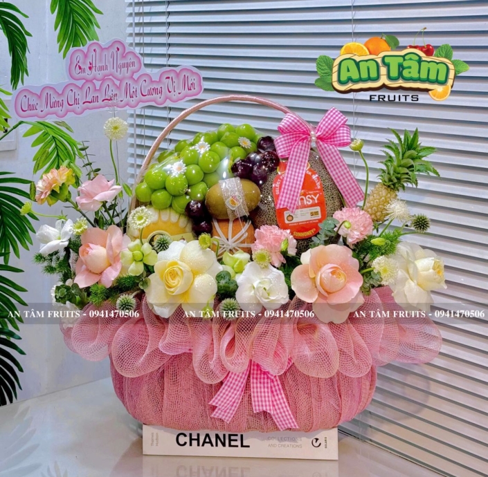 Giỏ hoa trái cây chúc mừng nhận chức 