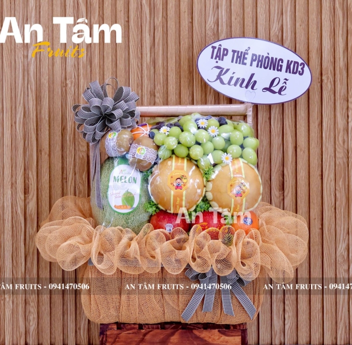 GIỎ TRÁI CÂY FORM VUÔNG TO NẶNG ĐÁM GIỖ
