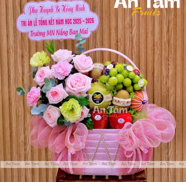 GIỎ TRÁI CÂY CẢM ƠN NHÀ TRƯỜNG 