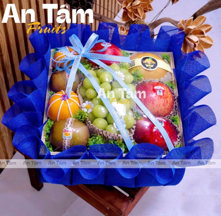 KHAY TRÁI CÂY MIX TRÁI TONE XANH COBAN