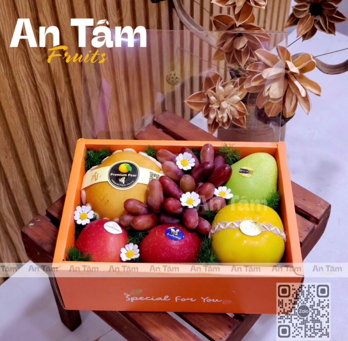 BOX TRÁI CÂY MIX TRÁI TONE CAM XINH XẮN 