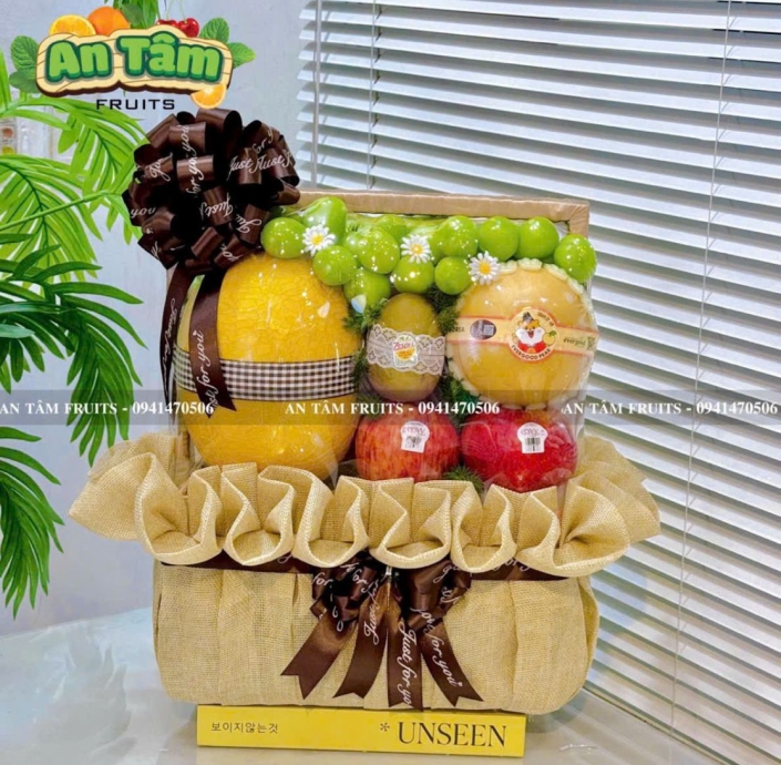 GIỎ TRÁI CÂY TONE NÂU BESTSELLER KÍNH GIỖ 