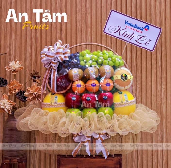 GIỎ TRÁI CÂY TONE NÂU SIZE SIÊU ĐẠI NẶNG TRĨU CHẤT LƯỢNG TONE NÂU