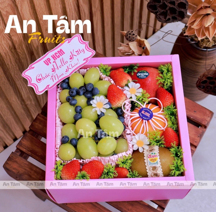 HỘP TRÁI CÂY TONE HỒNG NGỌT NGÀO MIX TRÁI CHẤT LƯỢNG
