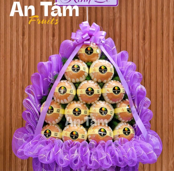 THÁP LỄ LÊ NÂU TONE TÍM CHIA BUỒN 1 MẶT TRÁI 
