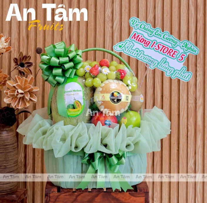 GIỎ TRÁI CÂY CHÚC MỪNG KHAI TRƯƠNG SIÊU SANG 