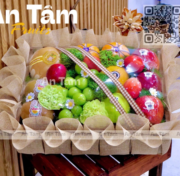 KHAY TRÁI CÂY MIX TRÁI TONE NÂU CHO MỌI DỊP