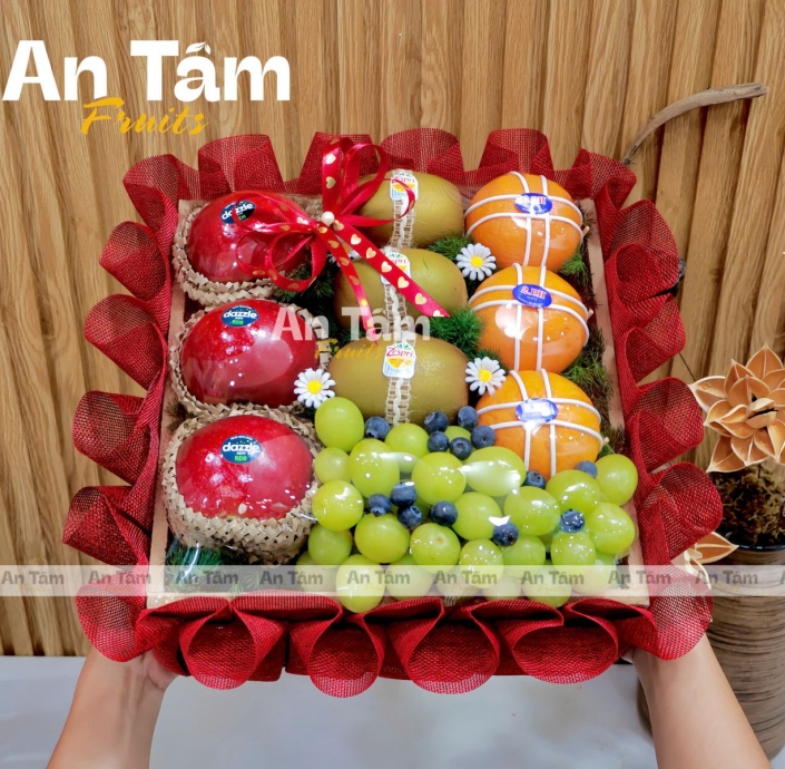 KHAY TRÁI CÂY TONE ĐỎ SIÊU SANG 
