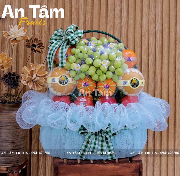 GIỎ TRÁI CÂY TO NẶNG MIX TRÁI CHÚC MỪNG TÂN GIA