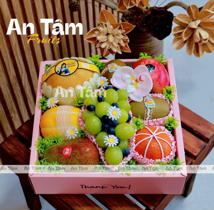 HỘP TRÁI CÂY TONE HỒNG XINH XẮN 