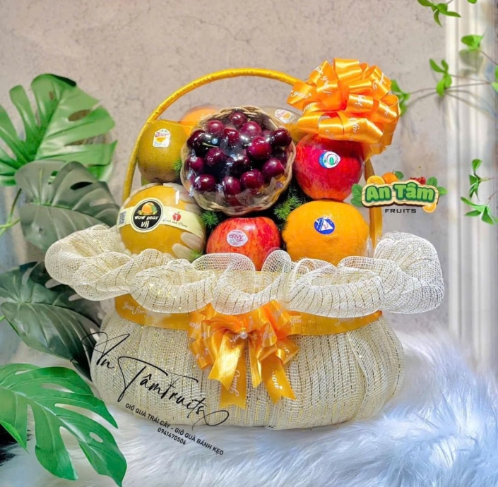 GIỎ TRÁI CÂY CÓ CHERRY KHÔNG NHO CẢM ƠN BÁC SĨ