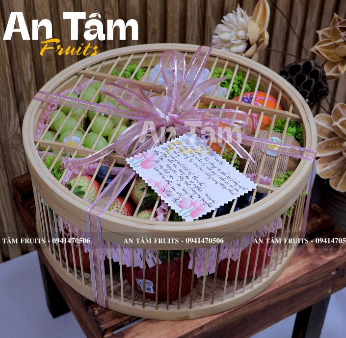 Hộp quà trái cây kiểu tròn mẫu mới 