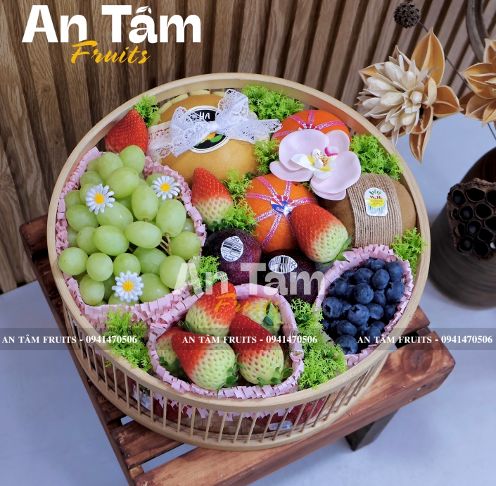 Hộp quà trái cây kiểu tròn mẫu mới 