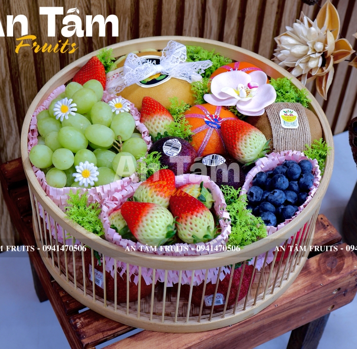Hộp quà trái cây kiểu tròn mẫu mới 