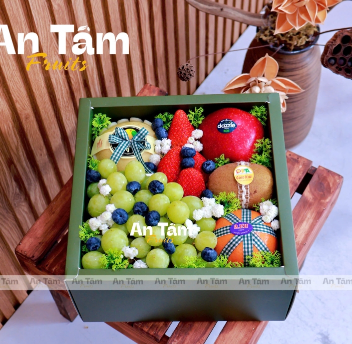 HỘP QUÀ TRÁI CÂY PHỐI ĐA DẠNG TRÁI ĐƠN GIẢN 