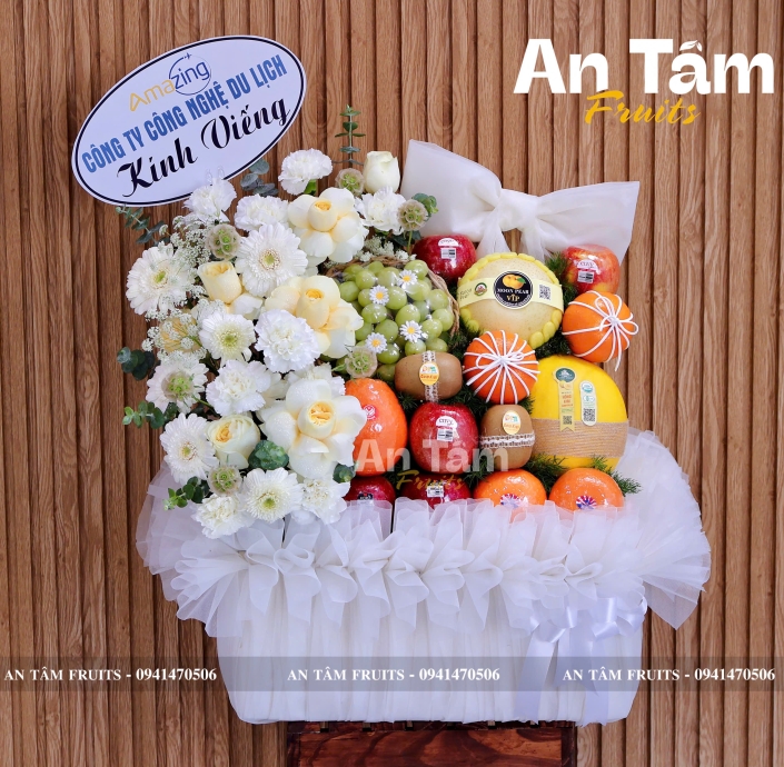 GIỎ TRÁI CÂY CHẤT LƯỢNG MÀU TRẮNG