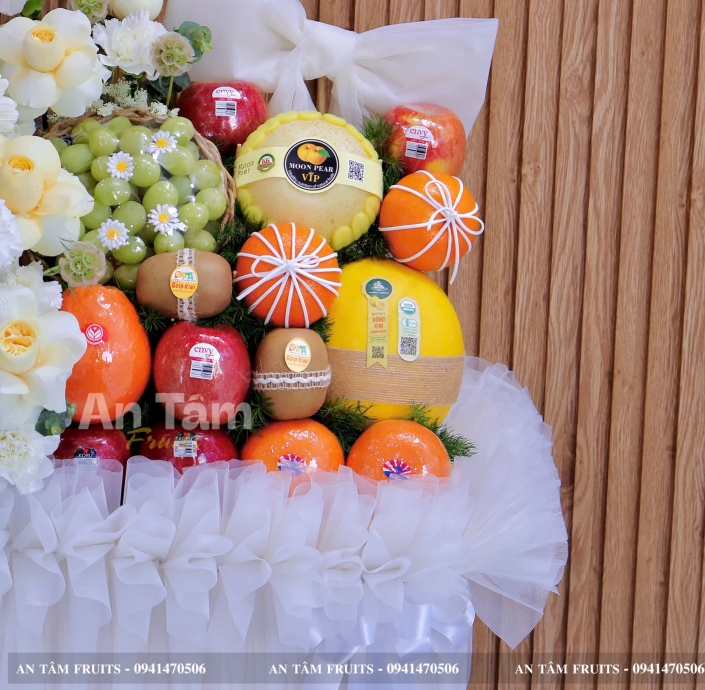 GIỎ TRÁI CÂY CHẤT LƯỢNG MÀU TRẮNG