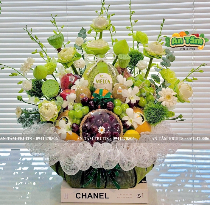 KHAY TRÁI CÂY HOA SEN KÍNH LỄ 