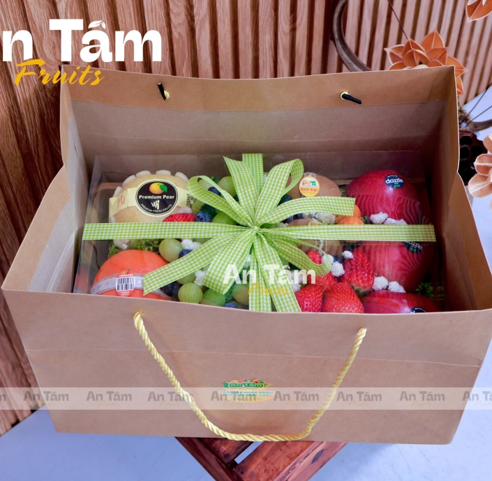 HỘP TRÁI CÂY CHỮ NHẬT MIX ĐA DẠNG TRÁI 