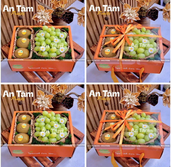 HỘP TRÁI CÂY MIX TRÁI TONE CAM 