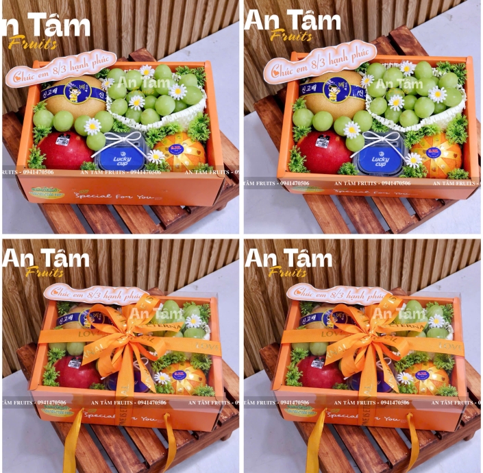 HỘP TRÁI CÂY MIX TRÁI TONE CAM 