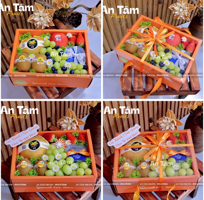 HỘP TRÁI CÂY MIX TRÁI TONE CAM 