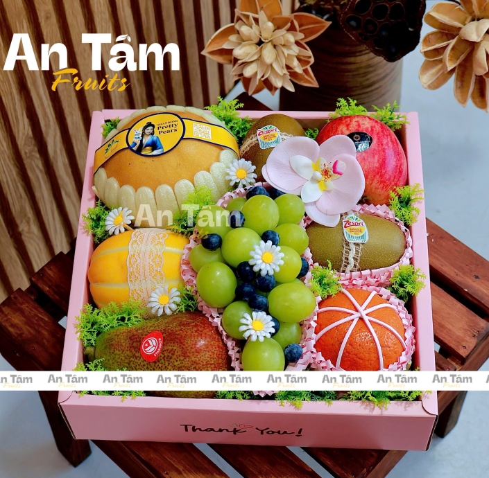 HỘP TRÁI CÂY TONE HỒNG XINH XẮN 