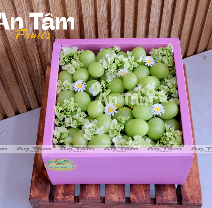 HỘP HỒNG 2KG NHO XANH GIÒN ÚC 