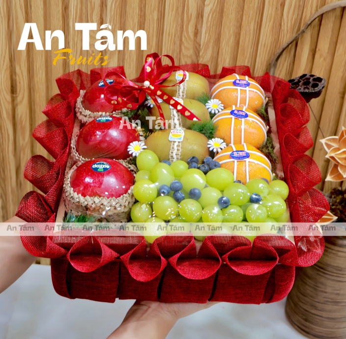 KHAY TRÁI CÂY TONE ĐỎ SIÊU SANG 