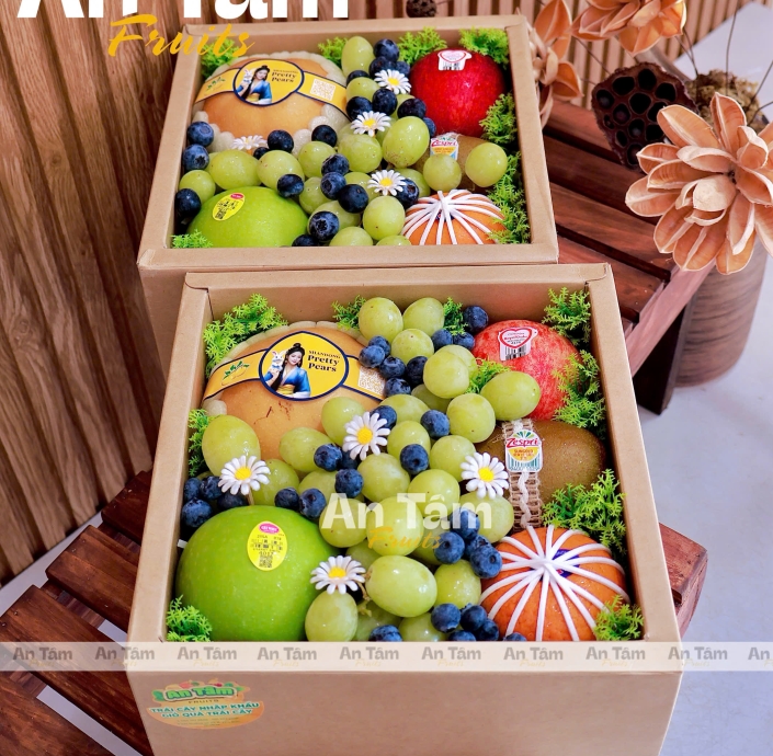 HỘP TRÁI CÂY TONE NÂU ĐƠN GIẢN CHẤT LƯỢNG 