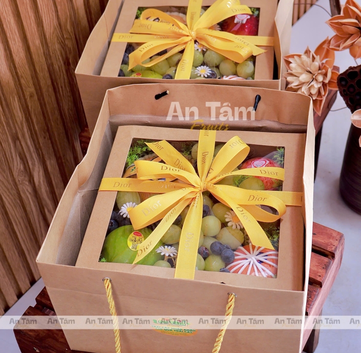 HỘP TRÁI CÂY TONE NÂU ĐƠN GIẢN CHẤT LƯỢNG 