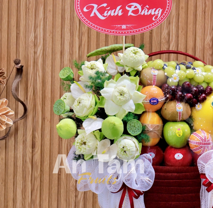 GIỎ TRÁI CÂY DÂNG HƯƠNG KÍNH LỄ FULL TRÁI TO VÀ NẶNG TRĨU