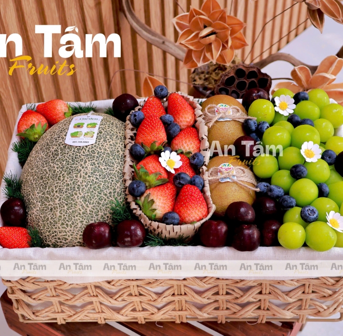 KHAY MÂY MIX TRÁI CÂY CHẤT LƯỢNG VIBE VINTAGE