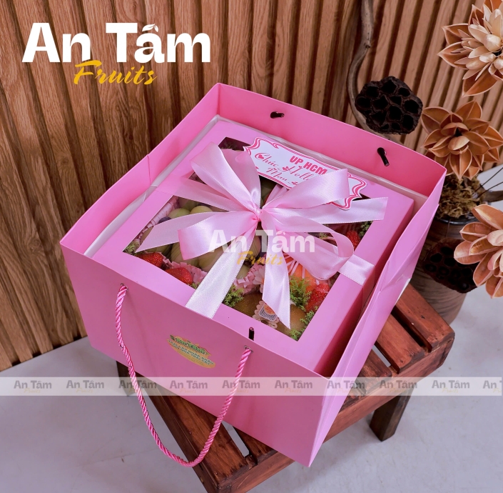 HỘP TRÁI CÂY TONE HỒNG NGỌT NGÀO MIX TRÁI CHẤT LƯỢNG
