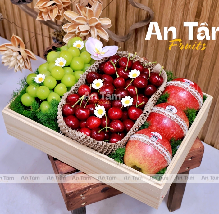 KHAY MICA MIX 3 LOẠI TRÁI NHO MẪU ĐƠN CHERRY MỸ TÁO ENVY NZL