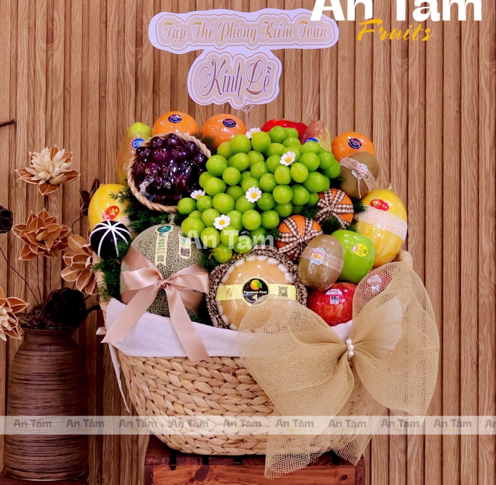 GIỎ TRÁI CÂY SIÊU NẶNG HIỆN ĐẠI MIX GIỎ MÂY SANG TRỌNG