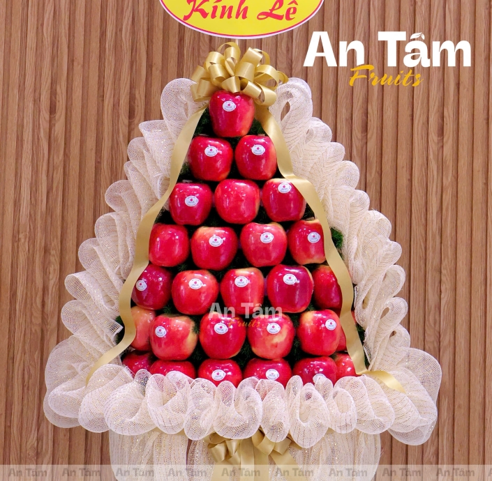 GIỎ TRÁI CÂY FULL 2 LOẠI TÁO 2 MẶT KÍNH LỄ 