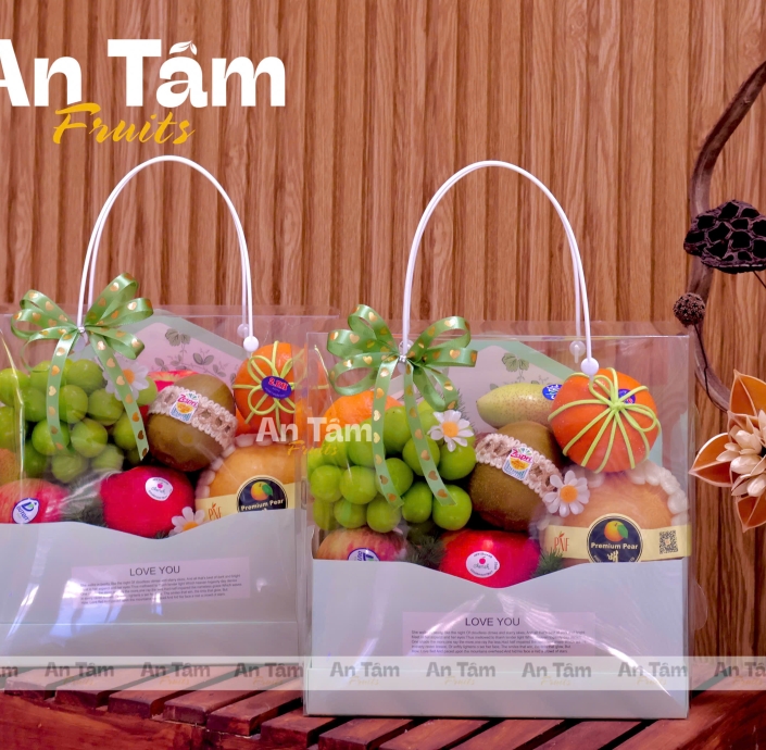 HỘP TRÁI CÂY XÁCH MIX TRÁI SIÊU NẶNG TAY 