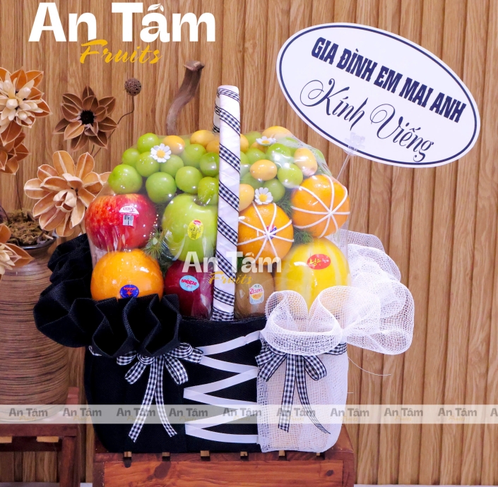 GIỎ TRÁI CÂY FORM VUÔNG KÍNH VIẾNG HIỆN ĐẠI