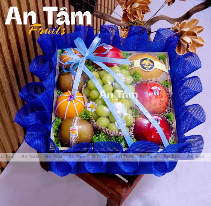 KHAY TRÁI CÂY MIX TRÁI TONE XANH COBAN