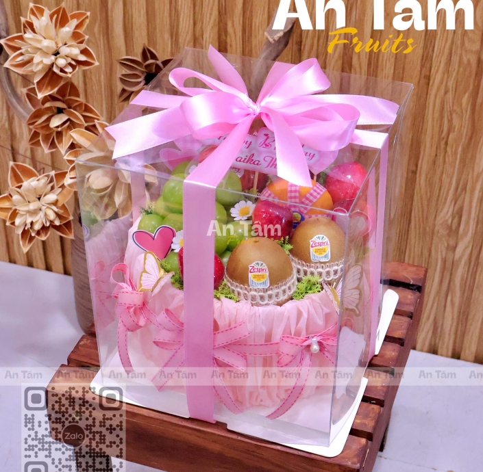 BÁNH KEM TRÁI CÂY TONE HỒNG SIZE MINI 22CM