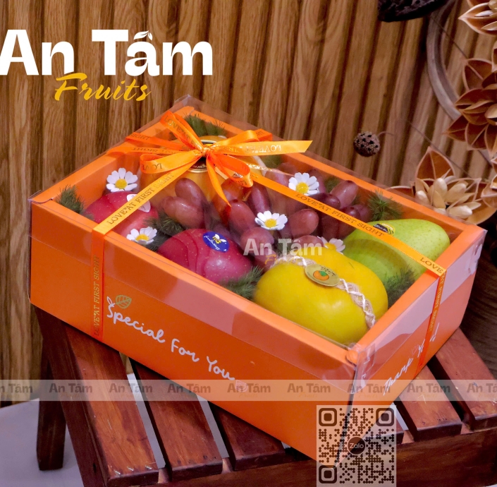 BOX TRÁI CÂY MIX TRÁI TONE CAM XINH XẮN 