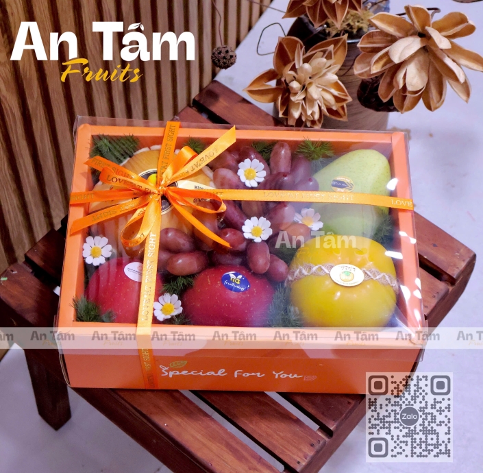 BOX TRÁI CÂY MIX TRÁI TONE CAM XINH XẮN 