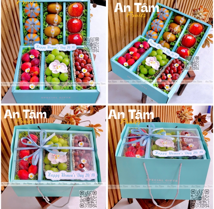HỘP TRAÁI CÂY 2 TẦNG 2 CÓ THỂ CHỌN TONE MÀU HỒNG VÀ XANH DƯƠNG 