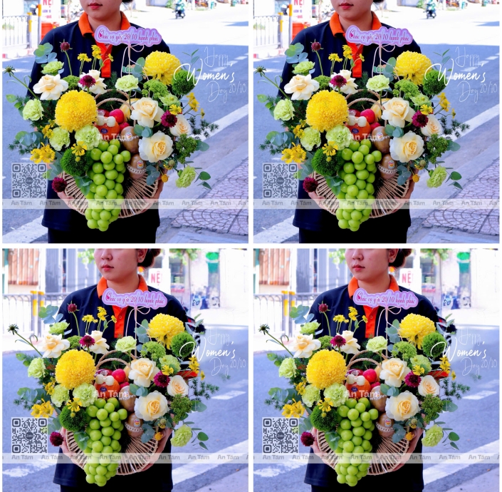 GIỎ MÂY MIX TRÁI  SANG TRỌNG HIỆN ĐẠI 