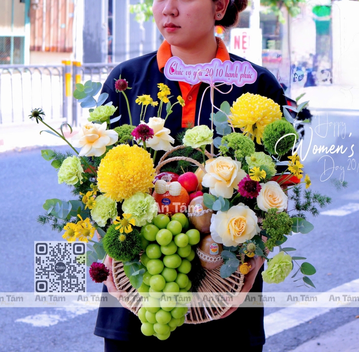 GIỎ MÂY MIX TRÁI  SANG TRỌNG HIỆN ĐẠI 